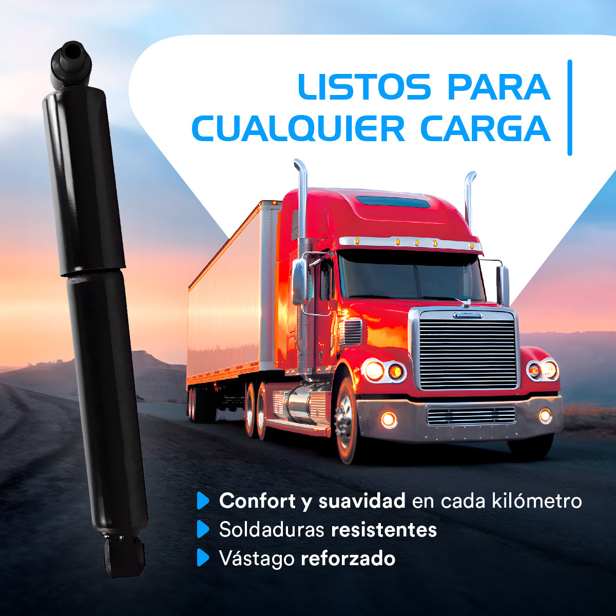 2 Amortiguadores AG Para Mack LR 2019 al 2024 Delanteros