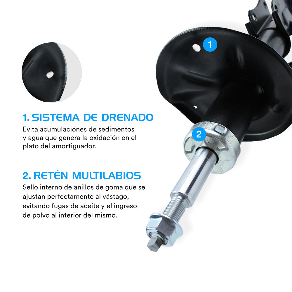 2 Amortiguadores AG Para Mack LR 2019 al 2024 Delanteros