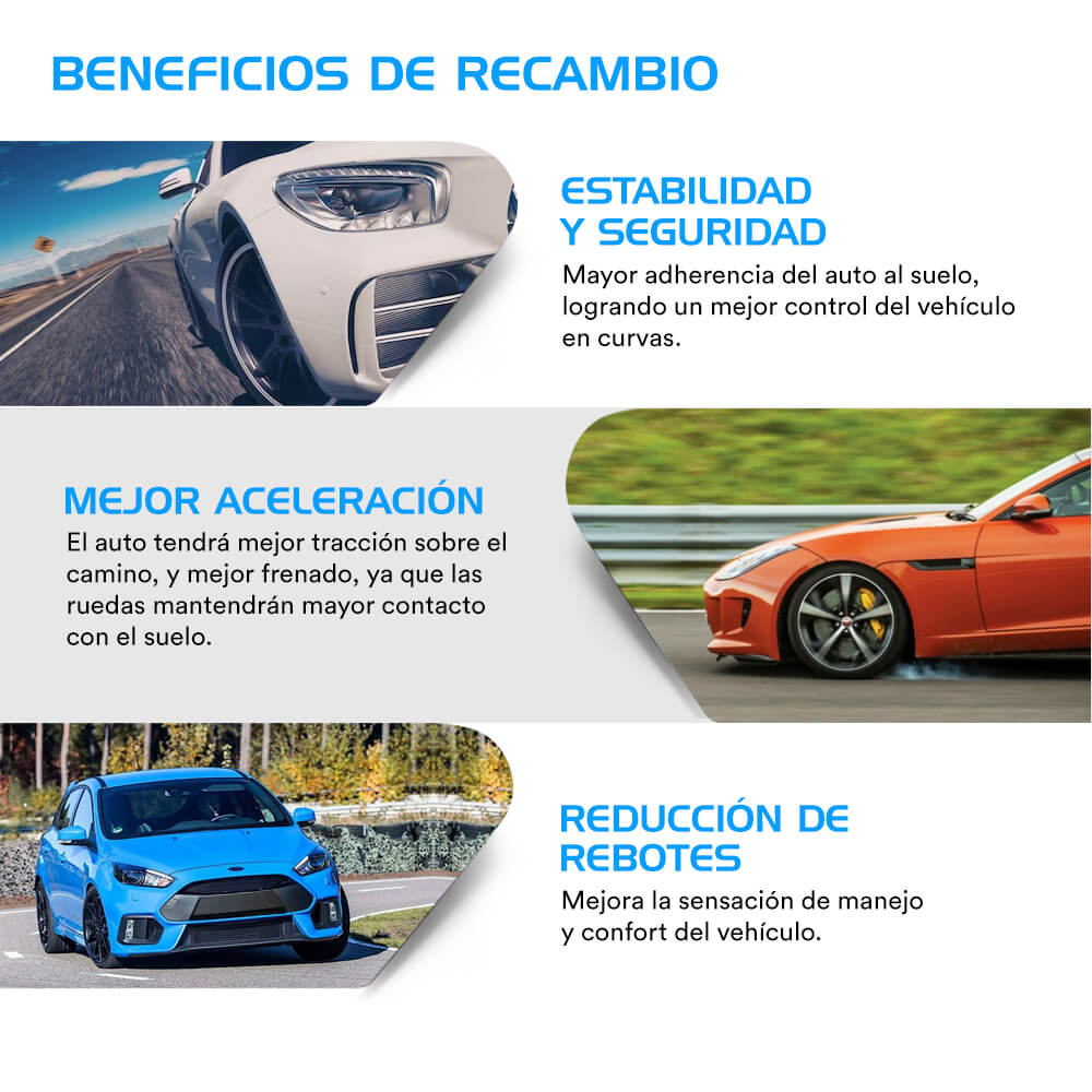 Resortes y Amortiguadores Deportivos AG Volkswagen Golf A7 2014-2019 Delanteros y Traseros