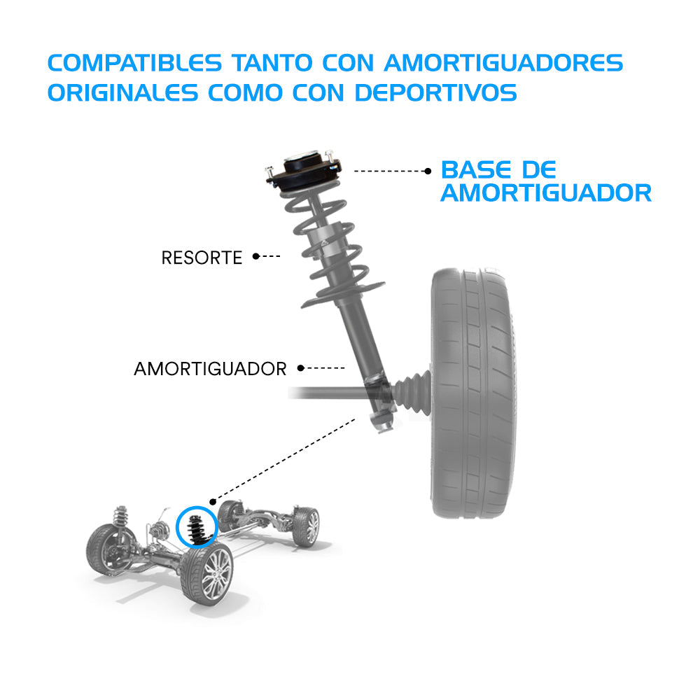 Bases de Amortiguador AG Ford Fiesta ST 2014-2018 Traseras