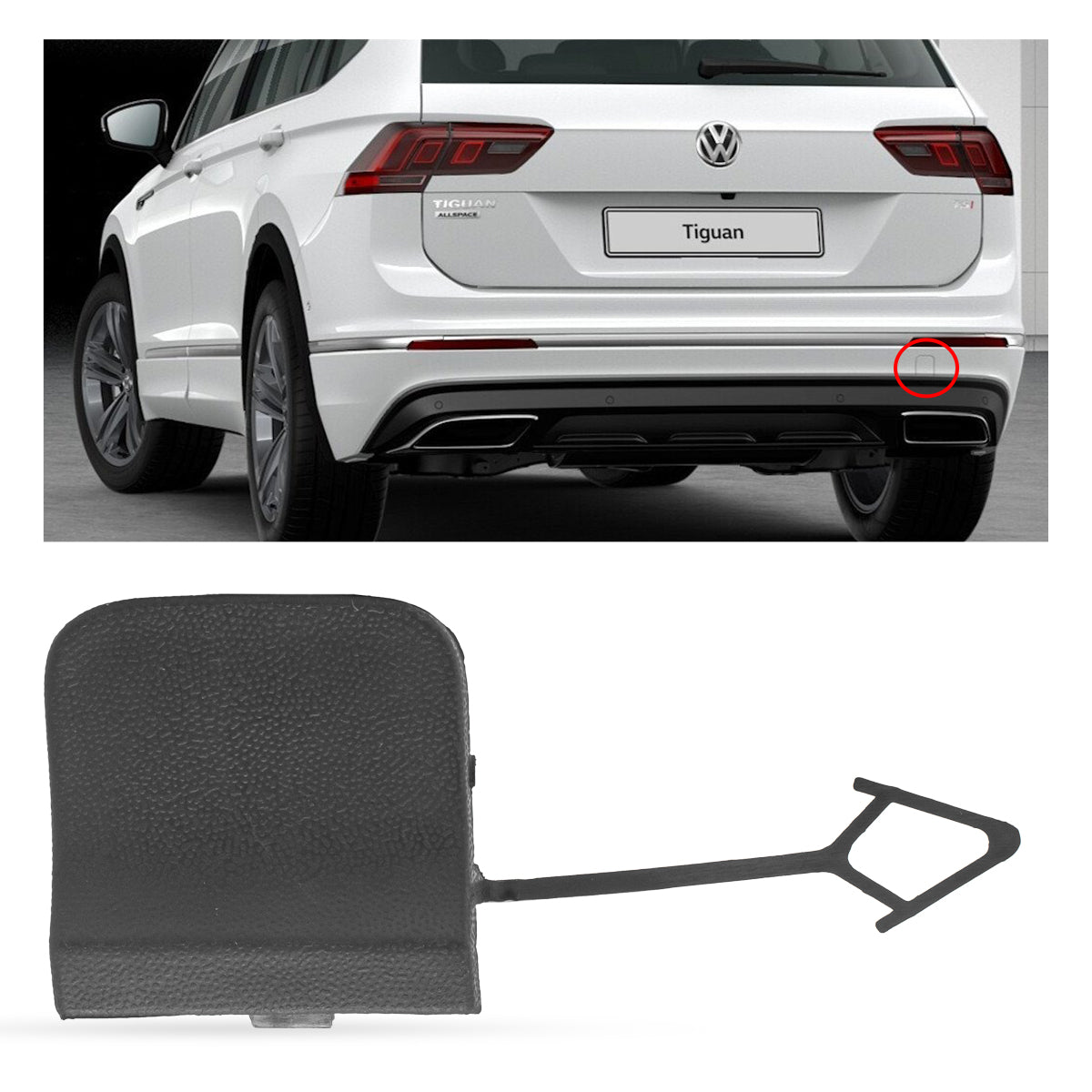 Tapa remolque Tiguan 18-21 defensa trasera