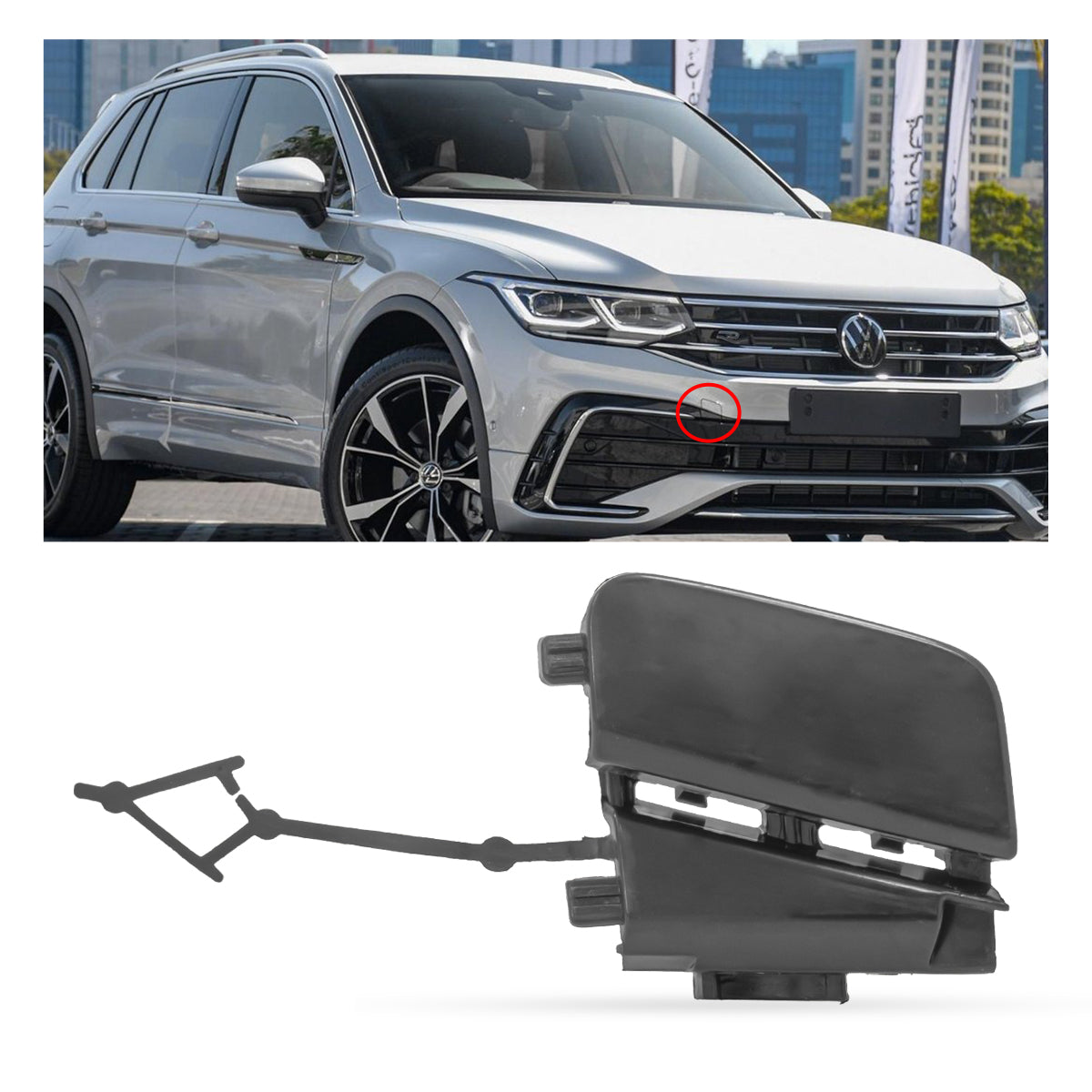 Tapa remolque Tiguan 22-24 R-line defensa delantera